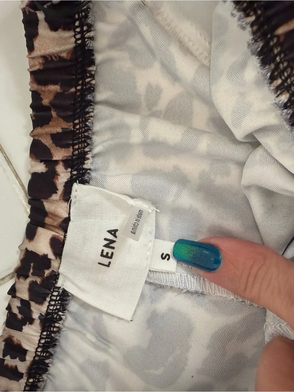 Lena Leopard Print drawstring pants - Tan and Black Sz S